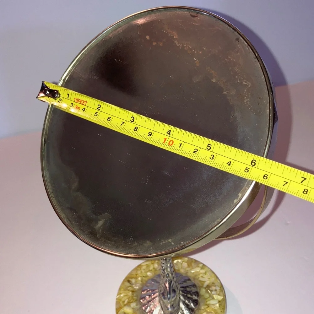 Vintage Metallic Dragonfish Vanity Mirror on Weighted‎ Base